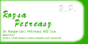 rozsa petreasz business card